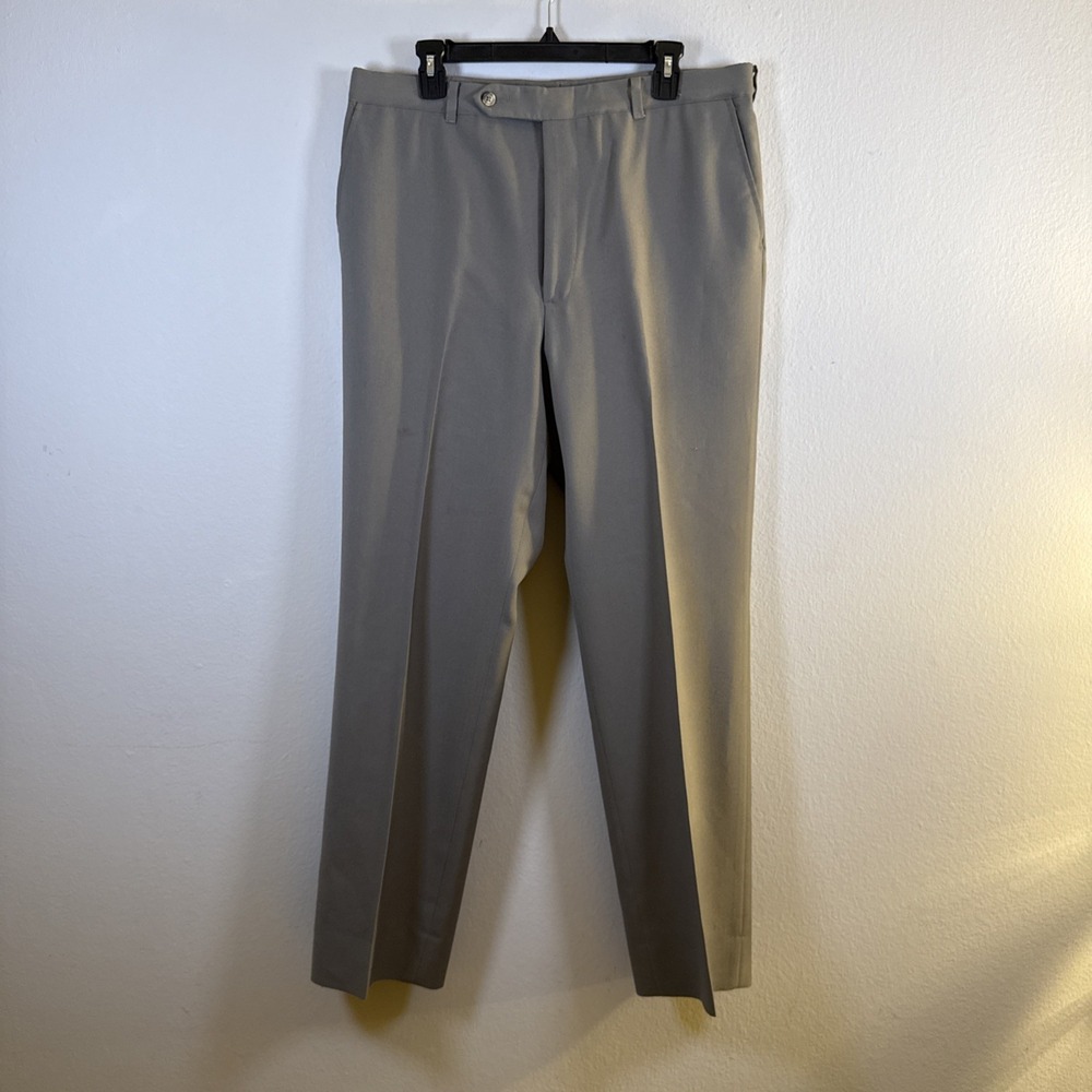 Vintage Higgins Slacks Mens Sz 36x 31 Houndstooth 70s Pants‎ Beige